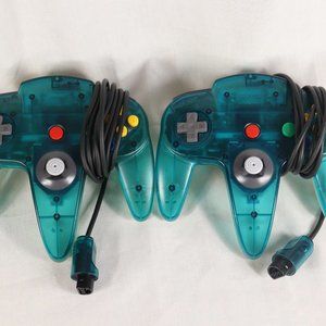 Nintendo 64 2 Controller Set Ice Blue/Clear Japan Exclusive TESTED Translucent